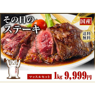 マッスルセット　その日のステーキ1kg 送料無料